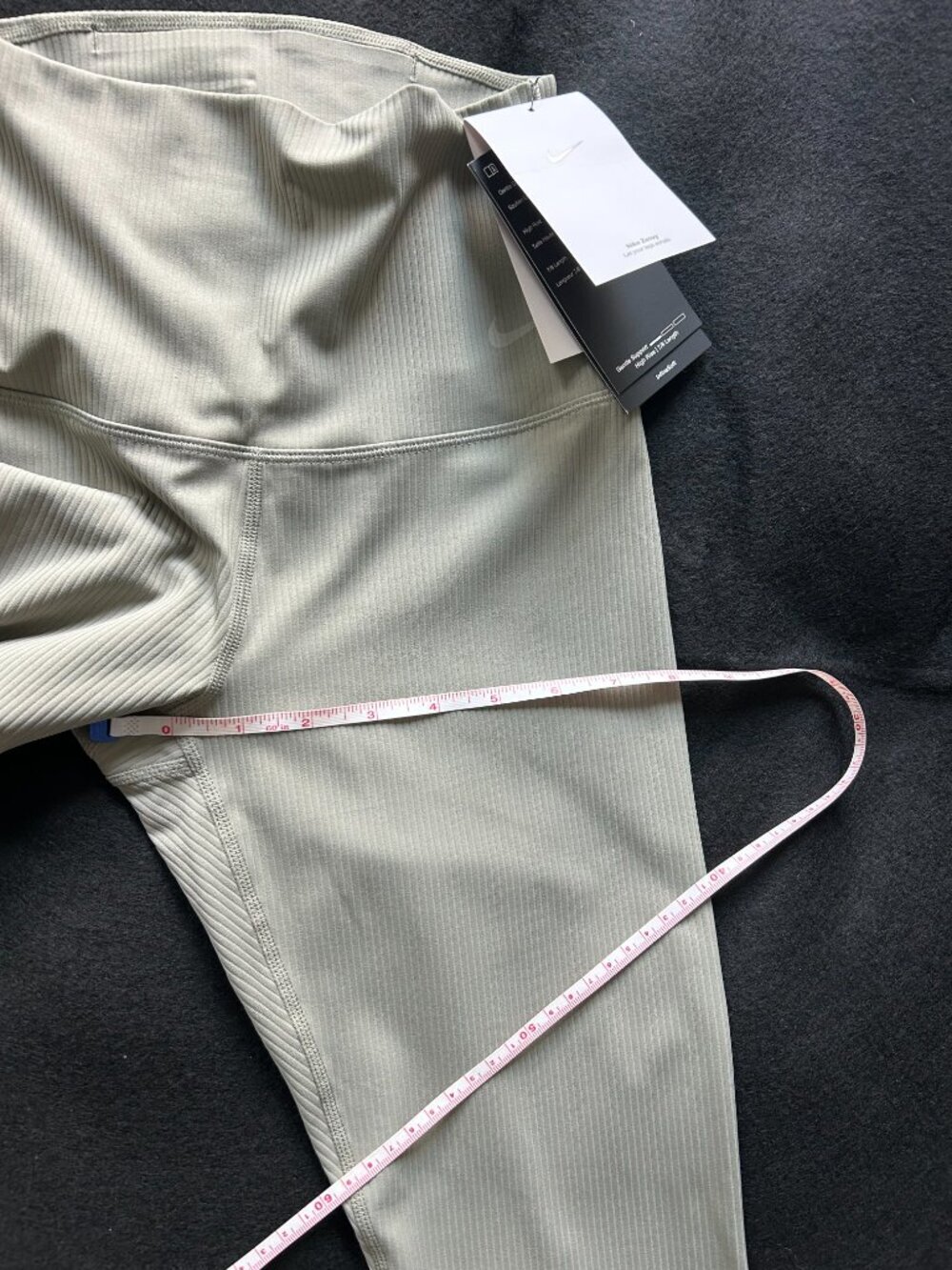 Nike Zenvy Leggings Womens Small High Rise 7/8 Dri-FIT Infinalon Ribbed Gray NWT - Picture 8 of 12